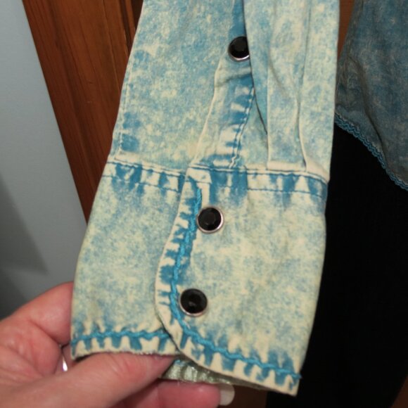 Roar Women's Western Long Sleeve Snap Shirt Rhinestones Bling Size Small - Picture 6 of 13